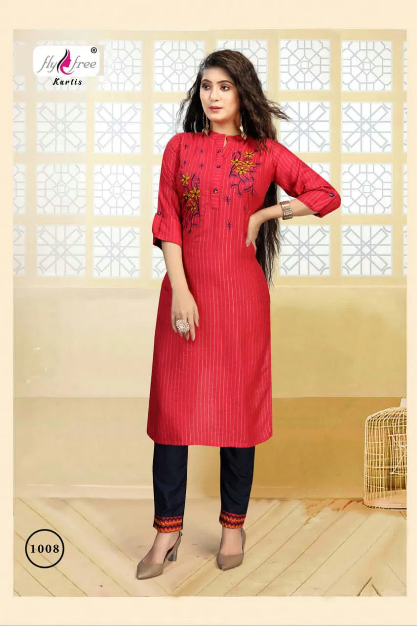 Fly Free Voilet 2 Heavy Rayon  Lurex With Embroideral Work Latest Fancy Designer Top With pant Collection